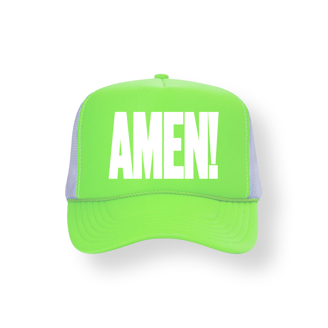 Neon Green Amen Hat