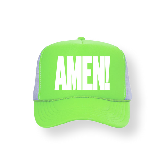 Neon Green Amen Hat